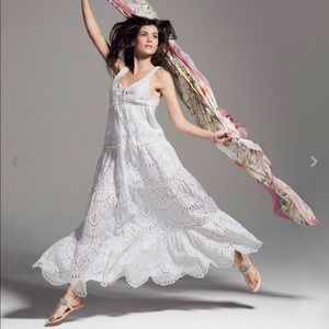 Calypso St. Barth Nelcira White Eyelet Maxi Dress Size Medium NWOT